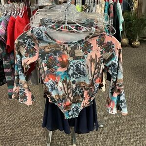 Kids Western Themed Long Sleeve Shirt